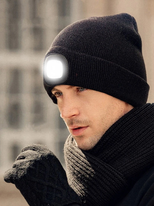 FlashyBeanie - LED Light Hat Hands-Free Flashlight Knit Cap