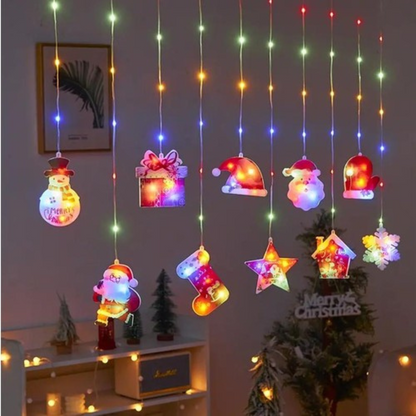 Festive Lumina 3D Ornament Light Curtain