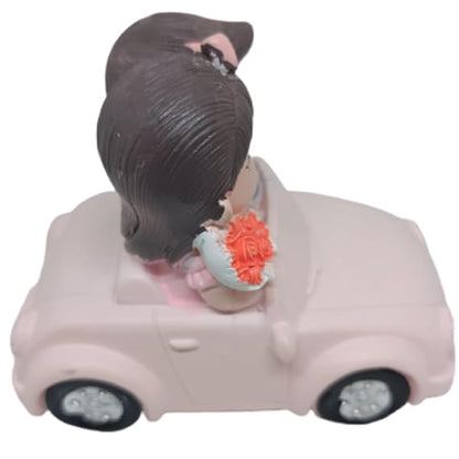 Retro Ride Car Couple Decorative Showpiece