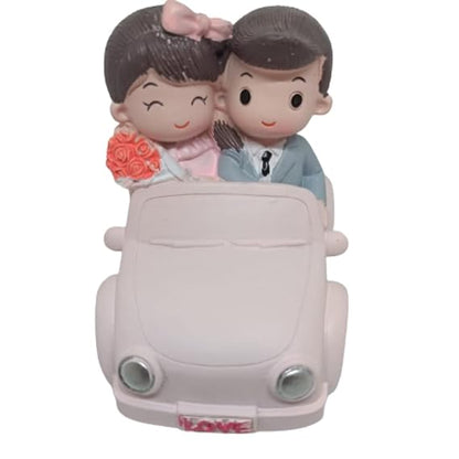 Retro Ride Car Couple Decorative Showpiece