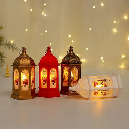 Yuletide Glow: Santa & Deer LED Christmas Lantern