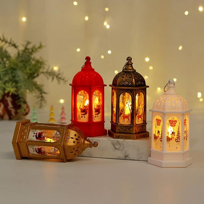 Yuletide Glow: Santa & Deer LED Christmas Lantern