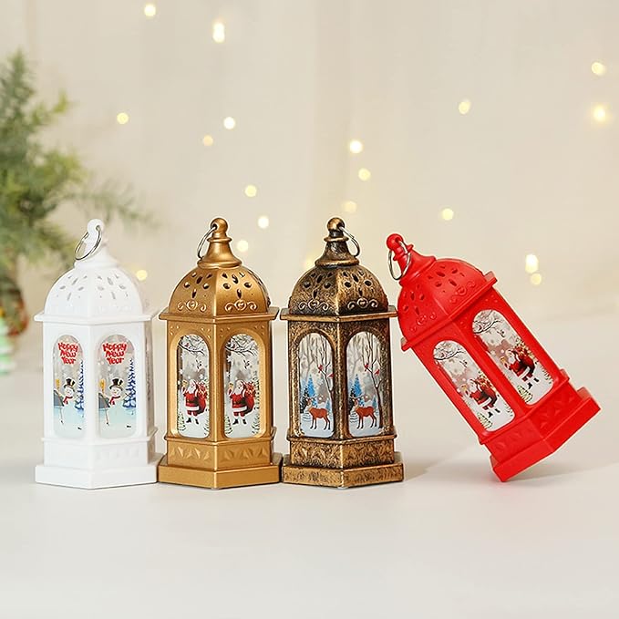 Yuletide Glow: Santa & Deer LED Christmas Lantern