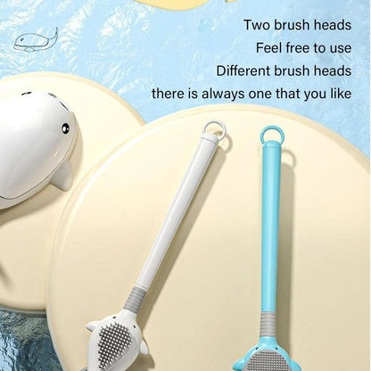 Whaley Clean - Wall Mount Silicone Toilet Brush with Long Handle