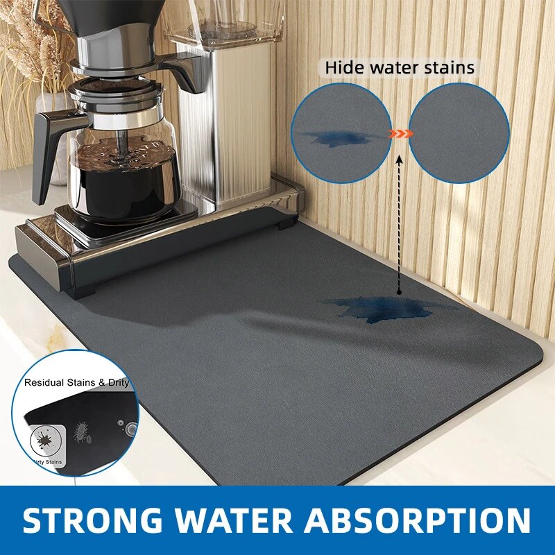 Grip & Drip" Non-Slip Kitchen Absorbent Mat Placemats