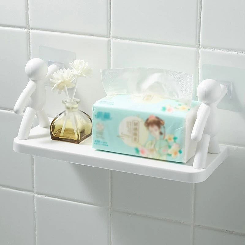 QuirkyGrip Corner Caddy - No-Drill Plastic Bathroom Shelf