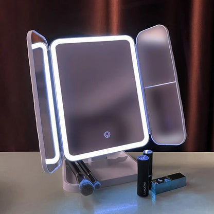 GlamGlow Three-Fold LED Makeup Mirror