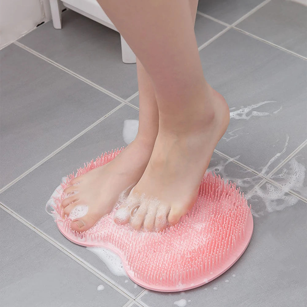 Exfoliating Shower Massage Scraper Bathroom Non-Slip Bath Mat Back Massage Brush