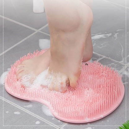 Exfoliating Shower Massage Scraper Bathroom Non-Slip Bath Mat Back Massage Brush