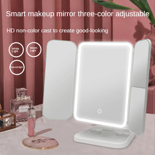 GlamGlow Three-Fold LED Makeup Mirror