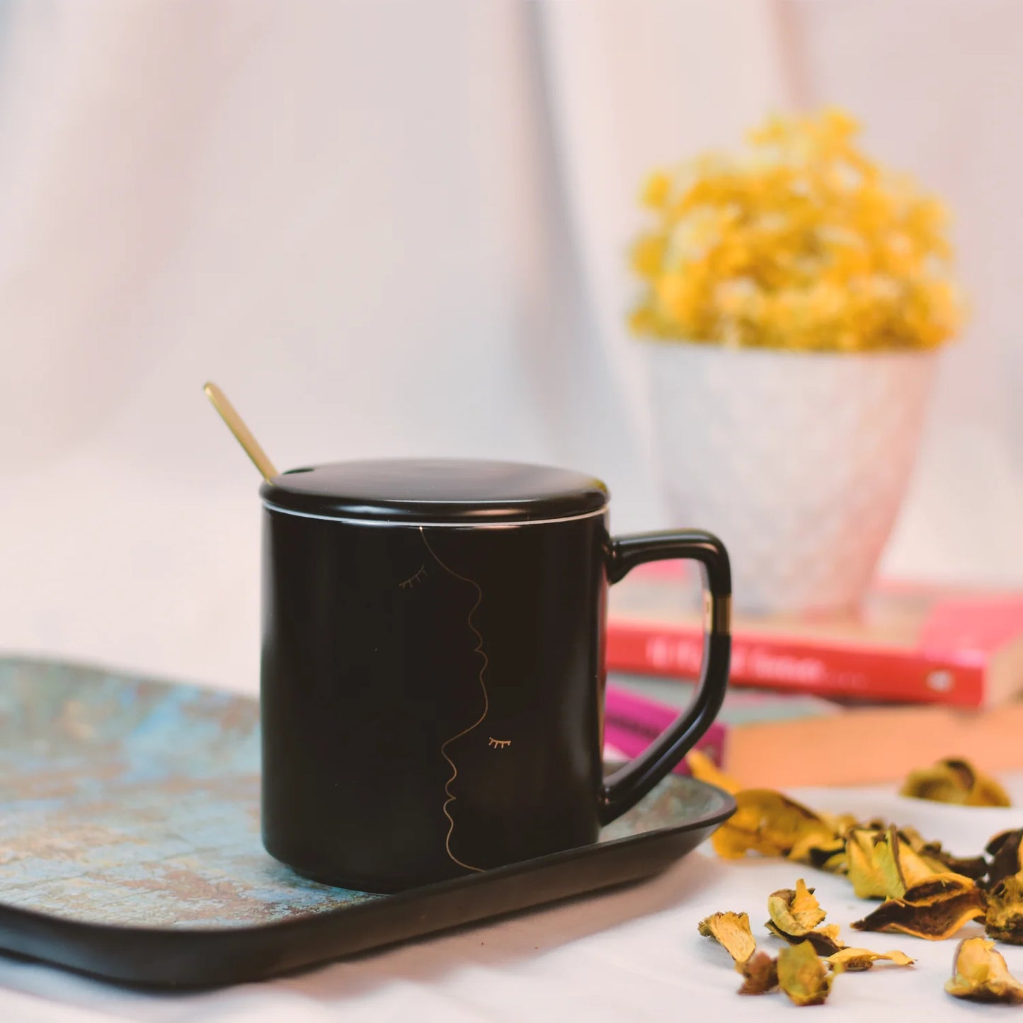 "Marblelicious BrewMate: Coffee Mug with Lid & Spoon" -SOLD INDIVIDUALLY