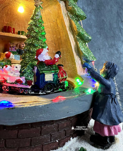 Yuletide Express: Vintage Christmas Tree with Lively Train, Music & Twinkling Lights