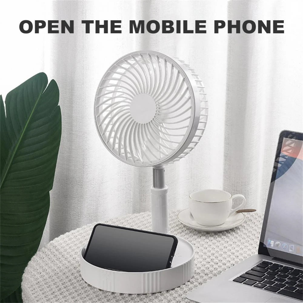 Folding Telescopes Fan Portable USB Charging Desktop Mini Summer Mute Silent Adjustable Vertical Remote Control Home Office