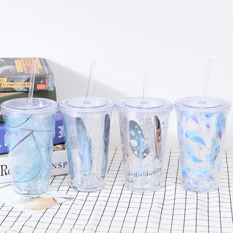 Feathered Fantasy Double Layer Cup Set -Set of 4