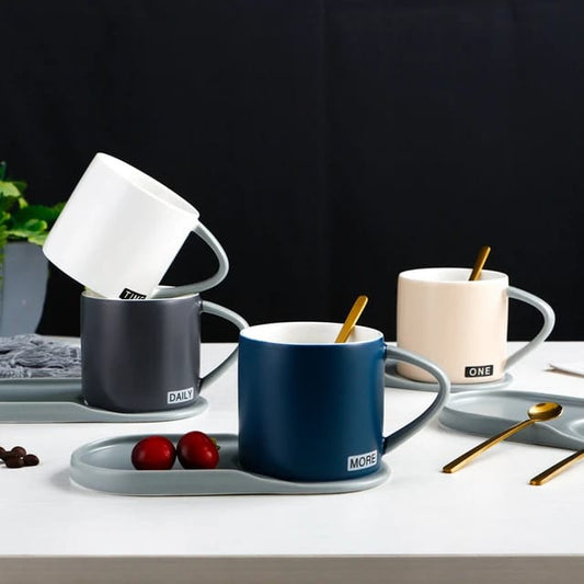 Gilded Elegance Nordic Ceramic Mugs