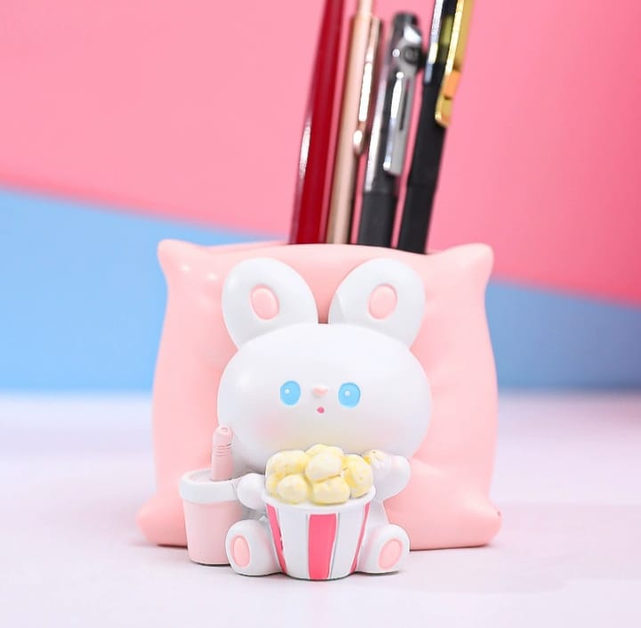 Bunny Bliss Resin Pen Holder - Adorable Desk Decor