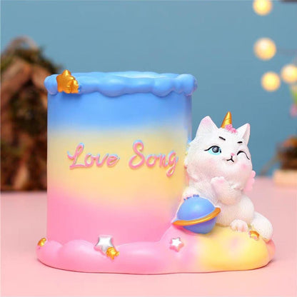 Eco-Kitty Quirky Resin Desk Pen Holder