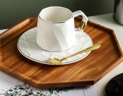 ChicCafé Deluxe: Premium Chinese-Style Mug & Saucer Set for Espresso & More