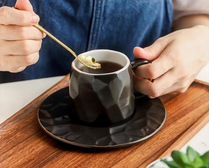 ChicCafé Deluxe: Premium Chinese-Style Mug & Saucer Set for Espresso & More