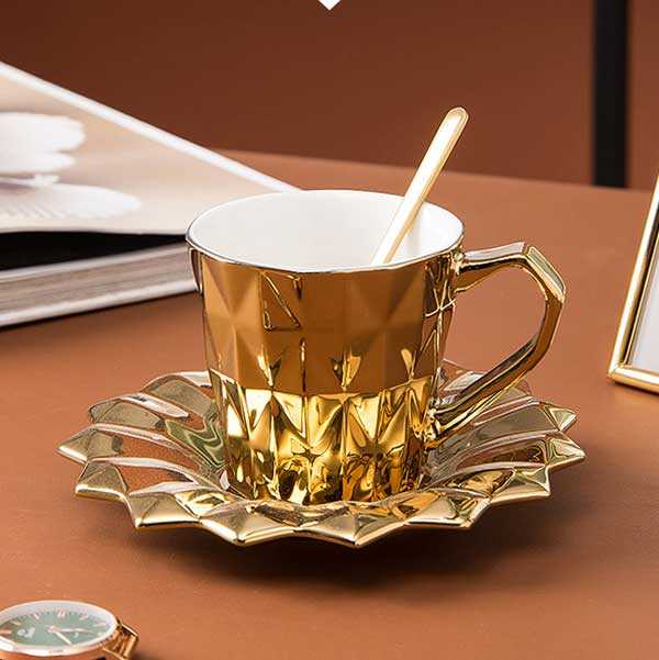 Golden Turkish Elegance Espresso Cup Saucer - Sold Individually