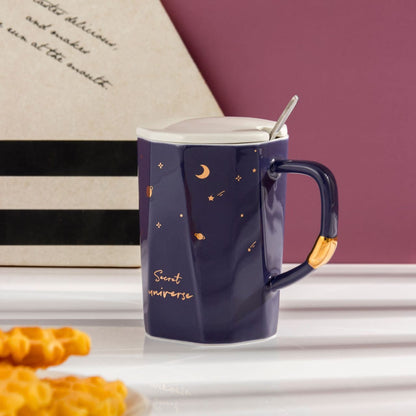 Celestial Sips: Zodiac Mug Magic - Sold indiviaully ( Include 1 Cup - 1 Lid- 1Spoon )