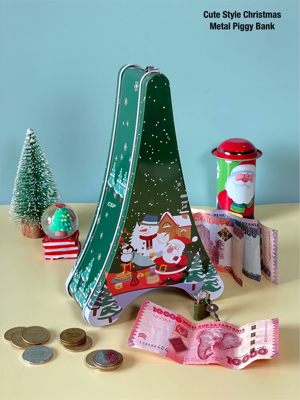 Jolly Treasure Trove: Boys' Holiday Coin Bank & Treat Tin - Assorted