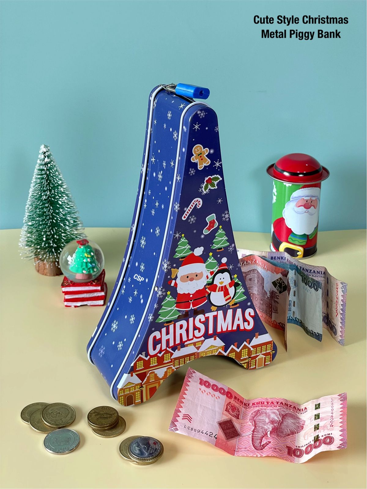 Jolly Treasure Trove: Boys' Holiday Coin Bank & Treat Tin - Assorted