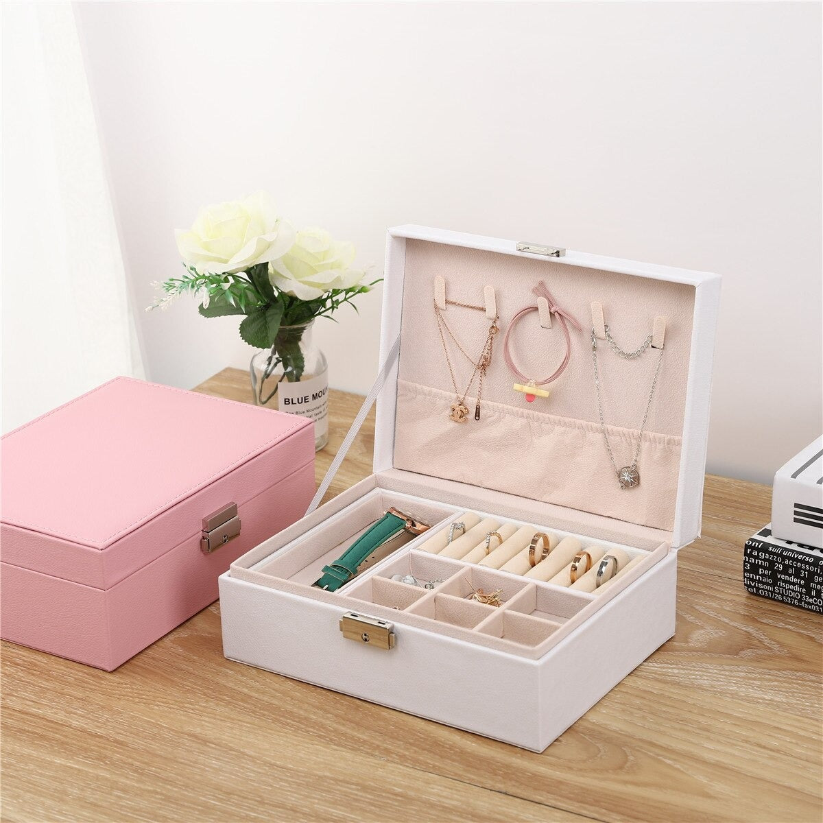 DualDazzle PU Leather Jewelry Box