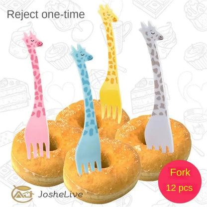 Funky Giraffe Fruit Fork Set - Creative Kitchen Tableware