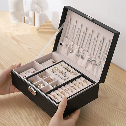 LuxLeather GemBox: High-Capacity Travel Jewelry Organizer