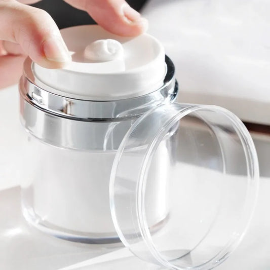 TravelChic Airy Pump Jar - Portable & Refillable Makeup Master