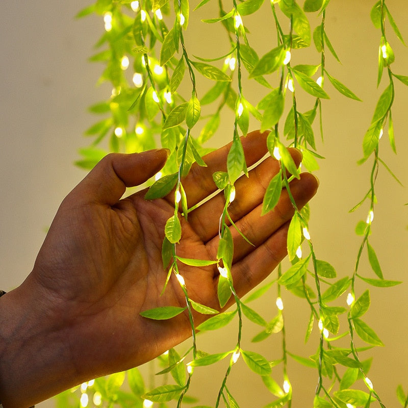 WhimsiVine Glow: Willow Leaf LED Strings