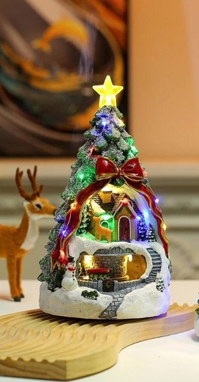 GlowTune Festive Carousel: LED & Melody Christmas Charm