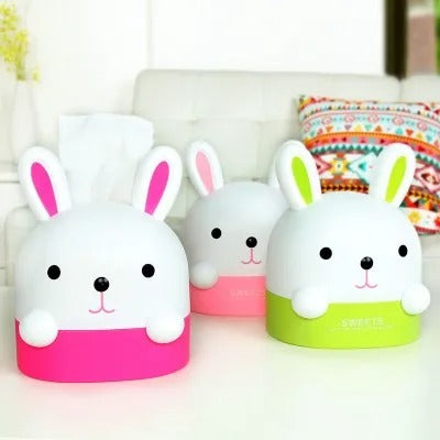 Vibrant Cartoon Bunny Tissue Box Holder