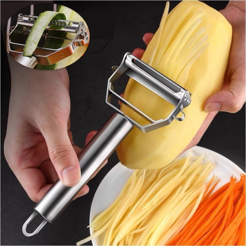 Stainless Twisto-Peel Duo: The Double-Edged Melon Marvel