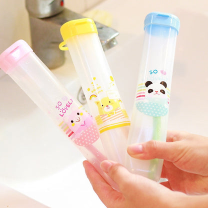 BrushBox - Funky Toothbrush Tube Covers for Travel and Camping - Set of 4