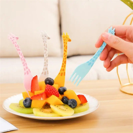 Funky Giraffe Fruit Fork Set - Creative Kitchen Tableware