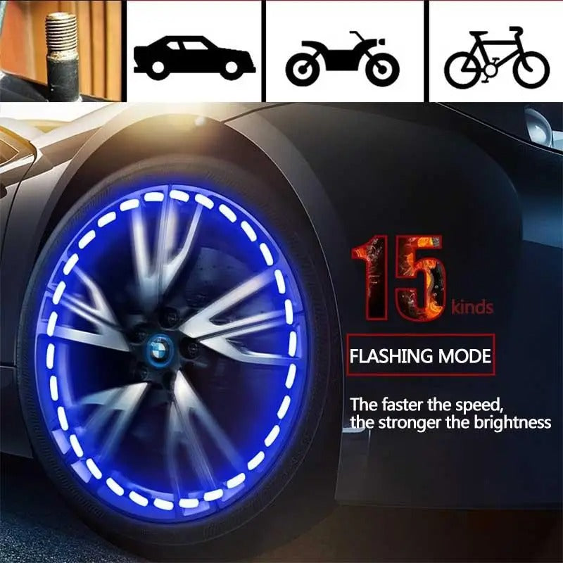 Solar Glo Wheel Flare: Solar-Powered Car & Bike Wheel Lights