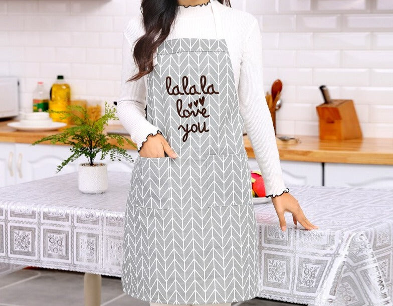 Lively Plaid Kitchen Apron - Japanese Style