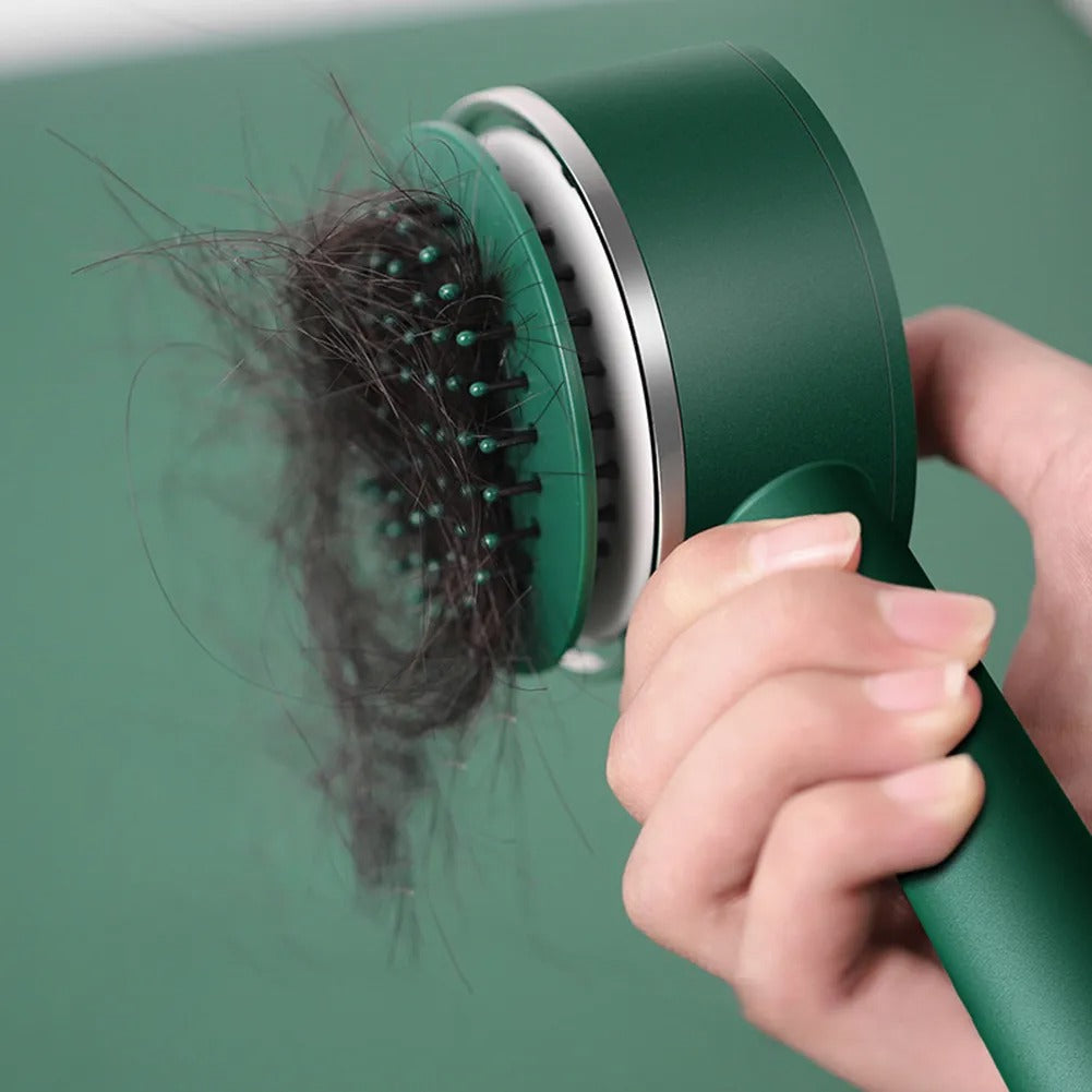 TangleTamer Pro: 3D Air-Cushioned, One-Click Clean Hairbrush