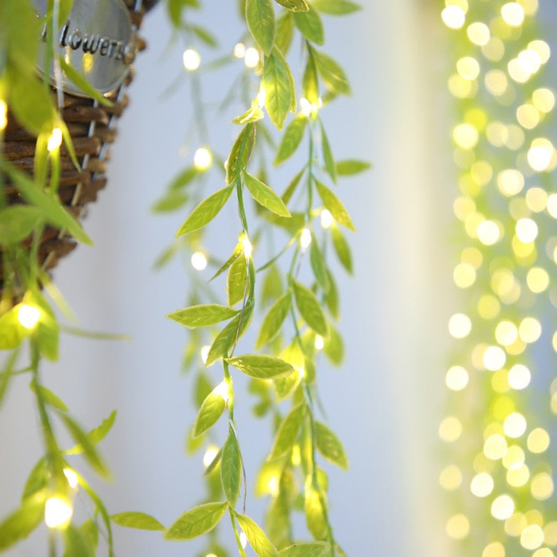 WhimsiVine Glow: Willow Leaf LED Strings