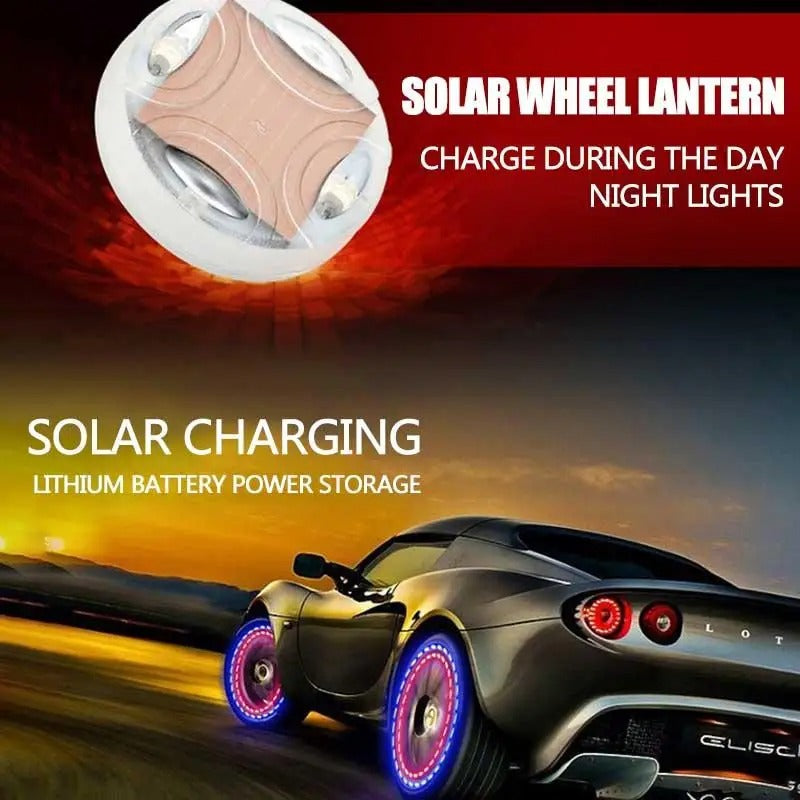 Solar Glo Wheel Flare: Solar-Powered Car & Bike Wheel Lights