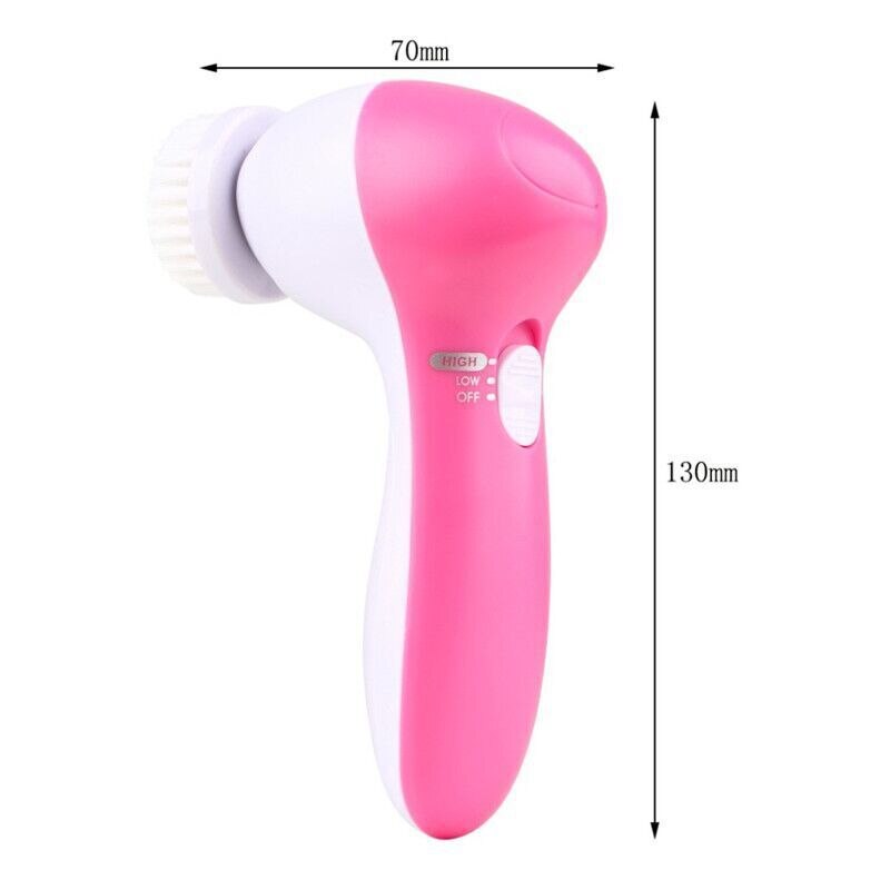 VibrantGlow 5-in-1 Electric Facial Brush - Pore Cleanser, Massager, Cleansing Device