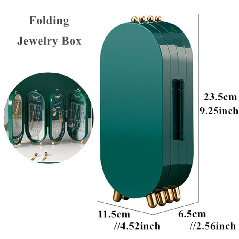 GlamourFold Jewel Case - Compact Mirror & Jewelry Organizer