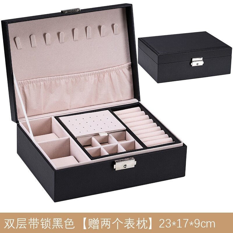 LuxLeather GemBox: High-Capacity Travel Jewelry Organizer