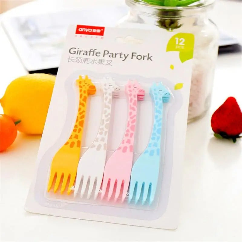 Funky Giraffe Fruit Fork Set - Creative Kitchen Tableware