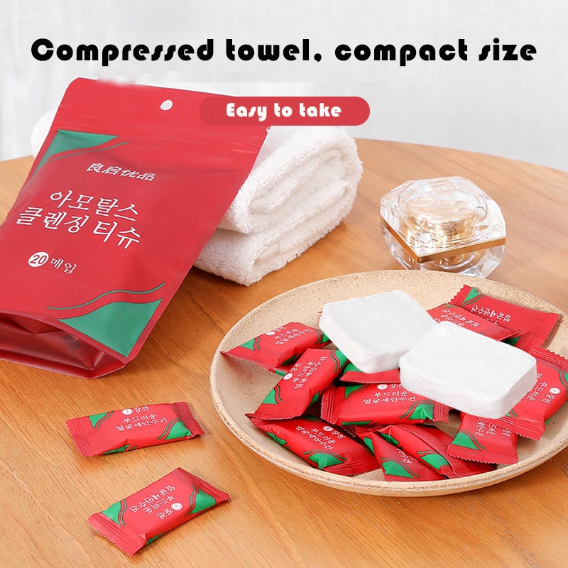 Disposable Compressed Bath Towel - Set of 20 Pcs