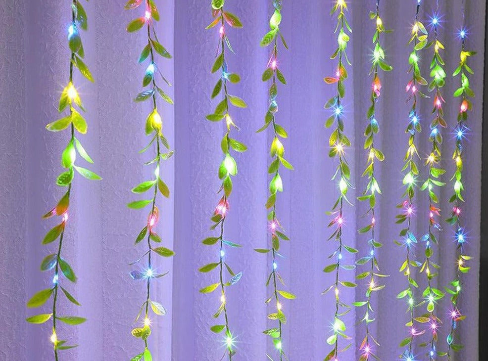 WhimsiVine Glow: Willow Leaf LED Strings