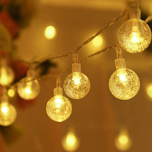 LED Crystal Ball Garland String Lights