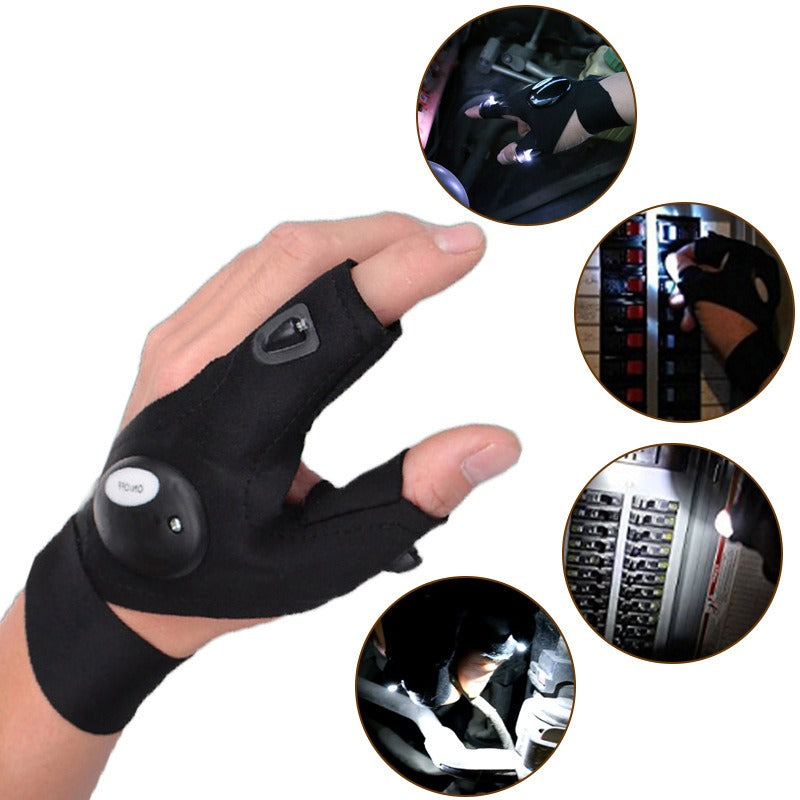 Lighting Waterproof Gloves With Flashlight